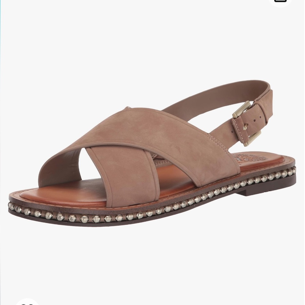 NEW Vince Camuto Leather Adjustable Crossband Women’s Sandals Ceemilo Tan 7.5